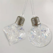 5 Pcs Light Up Clear Christmas Ball Ornaments Hanging Decorations