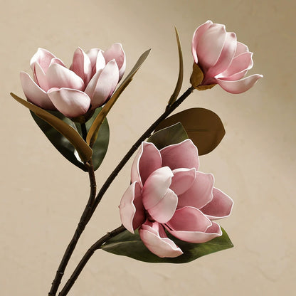 Bulk Magnolia Artificial Flowers Steel Wires Stems Crush UV Fade Proof for Wedding Bouquets Vase Centerpieces Home Decor Wholesale