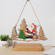 Christmas Hanging Ornaments Board with Santa Claus and Elk, Indoor Outdoor Holiday Door Hanger, Bulk Wholesale