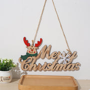 Christmas Hanging Ornaments Board with Santa Claus and Elk, Indoor Outdoor Holiday Door Hanger, Bulk Wholesale