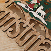 Christmas Hanging Ornaments Board with Santa Claus and Elk, Indoor Outdoor Holiday Door Hanger, Bulk Wholesale
