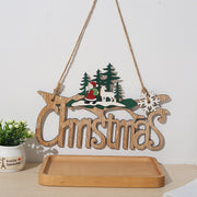 Christmas Hanging Ornaments Board with Santa Claus and Elk, Indoor Outdoor Holiday Door Hanger, Bulk Wholesale