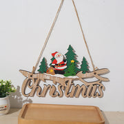 Christmas Hanging Ornaments Board with Santa Claus and Elk, Indoor Outdoor Holiday Door Hanger, Bulk Wholesale