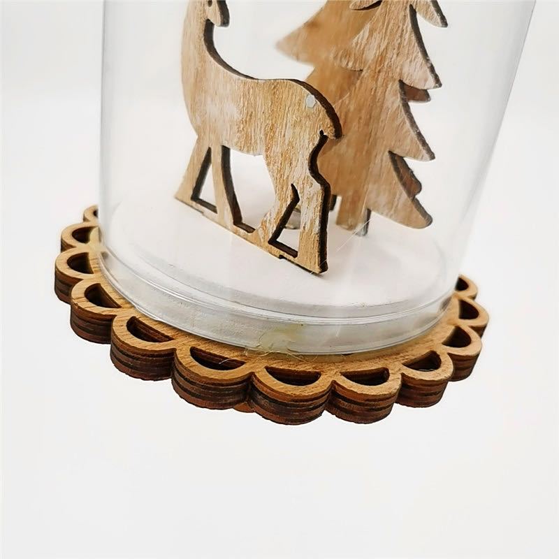 Bell Shaped Glass Ornament LED Xmas Tree with Base, Desk Decor, Bulk Wholesale Set