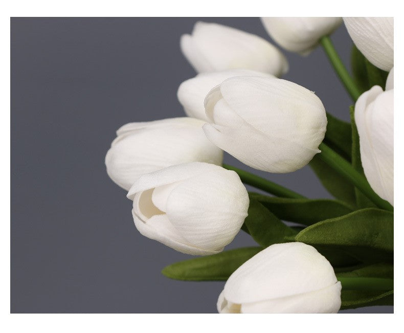 13 Inch Artificial Tulip Stems, 10 Pcs Real Touch Silk Tulips Bulk Wholesale