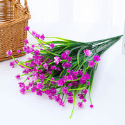 8 Bundles Artificial UV Resistant Plastic Flowers for Outdoors Garden Wedding Farmhouse Decor