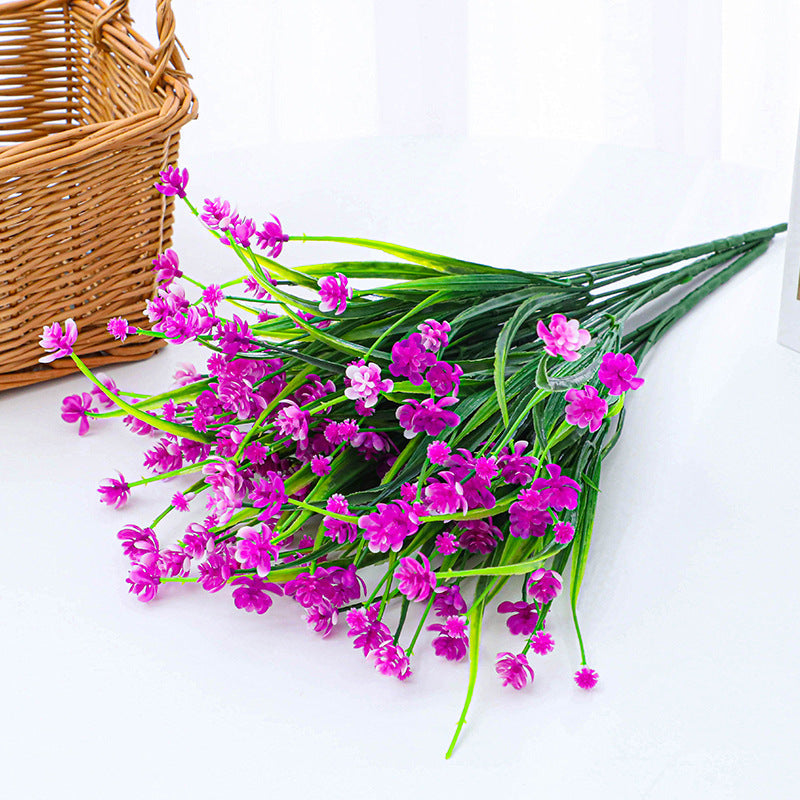8 Bundles Artificial UV Resistant Plastic Flowers for Outdoors Garden Wedding Farmhouse Decor