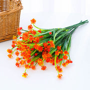8 Bundles Artificial UV Resistant Plastic Flowers for Outdoors Garden Wedding Farmhouse Decor
