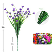 8 Bundles Artificial UV Resistant Plastic Flowers for Outdoors Garden Wedding Farmhouse Decor