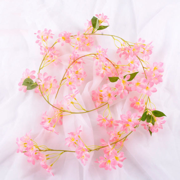 70 Inch Silk Jasmine Flower Vine Garland, 1 Pc Artificial Hanging Spring Decoration