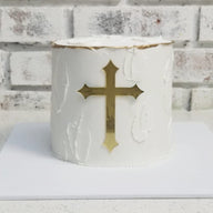 20PCS God Bless Gold Cross Cake Toppers - Mirror Acrylic Decor for Baptism, Christening, Communion Party