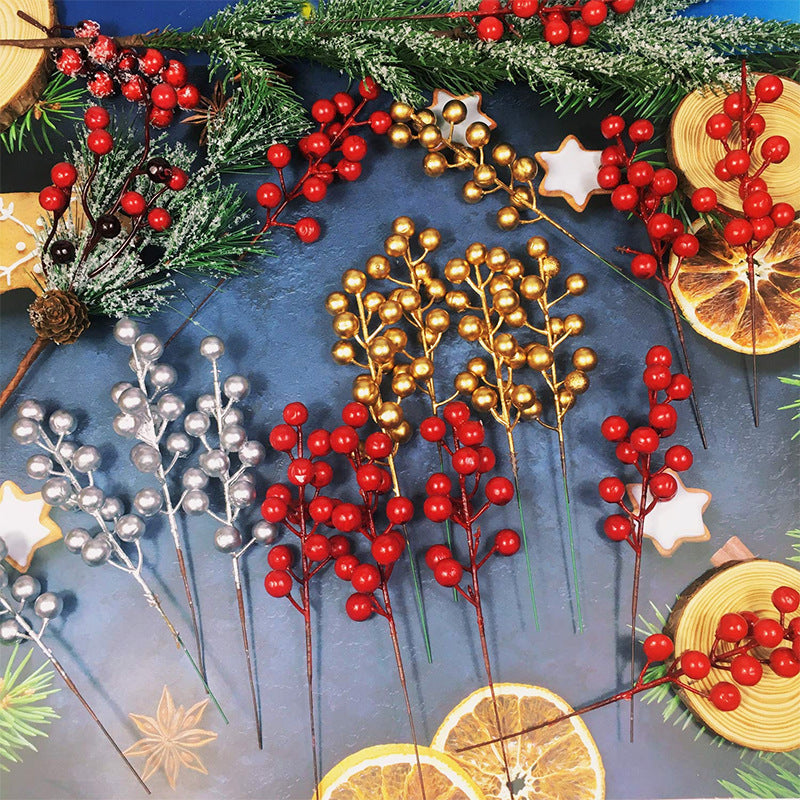 20 Pcs Artificial Berry Stems Branches for Christmas Tree Decorations, 12 Inch, Red
