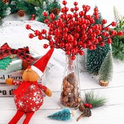 20 Pcs Artificial Berry Stems Branches for Christmas Tree Decorations, 12 Inch, Red