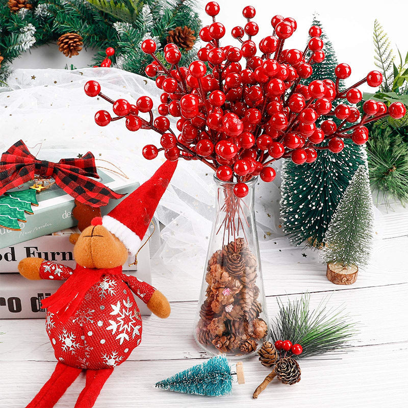 20 Pcs Artificial Berry Stems Branches for Christmas Tree Decorations, 12 Inch, Red