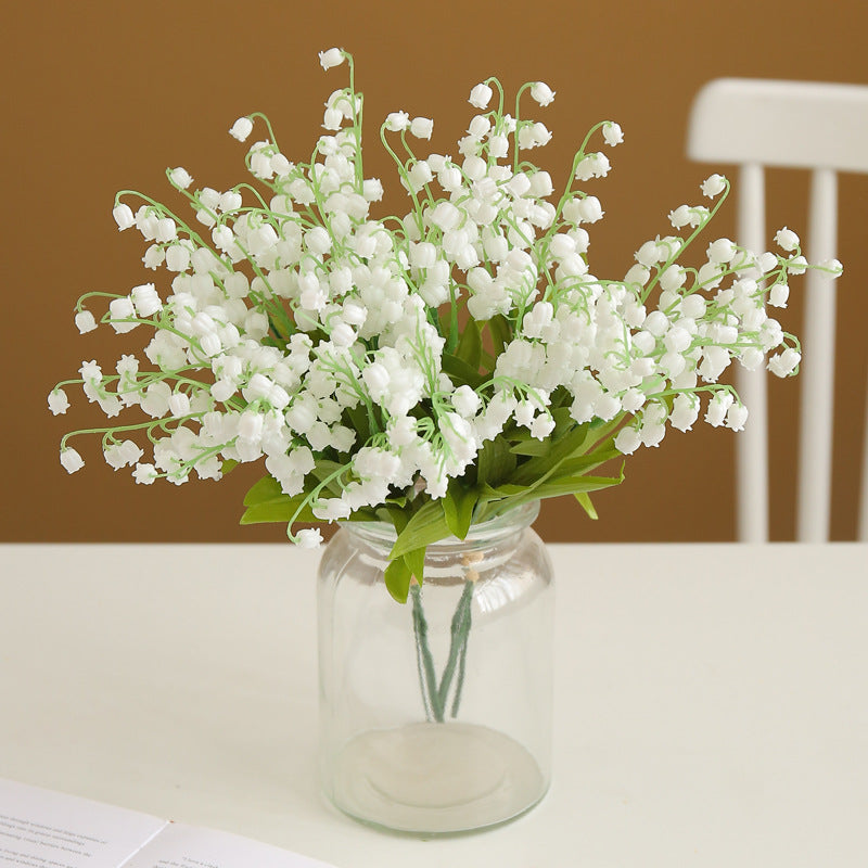 20 Pcs Artificial Lily of the Valley Flowers Bouquet, Silk, White, Bulk Floral Centerpiece