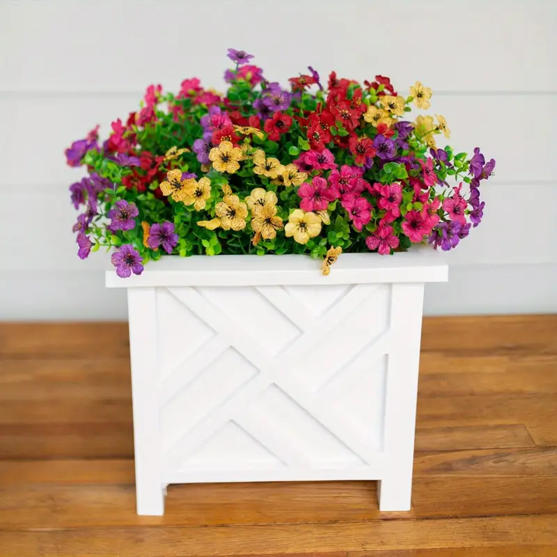 20 Bundles Artificial Flowers for Outdoor Home Decor, Spring Fall Seasonal, Silk Fake Plants