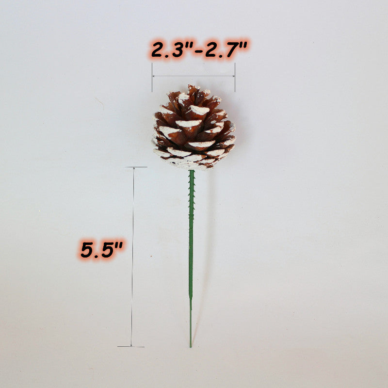 20 Pcs 2 Inch Artificial Snow-Tipped Pine Cone Picks for Christmas Decor Bulk