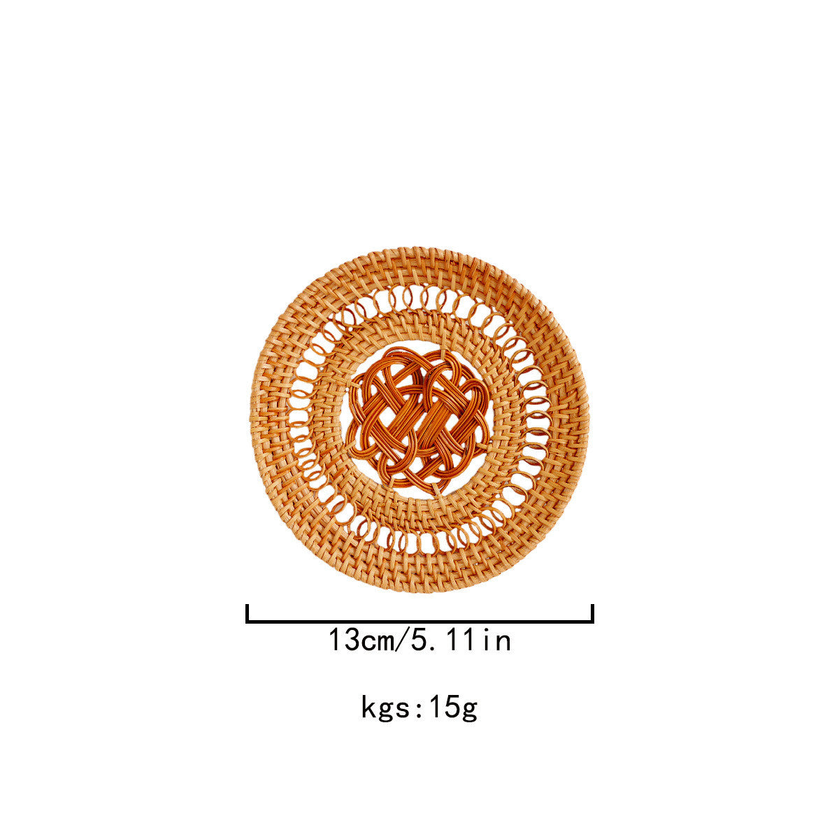 Vietnamese Autumn Vine Woven Coasters | Hollow-Out Design Heat-Resistant Table Mats 3.1"/3.9"/5.1"