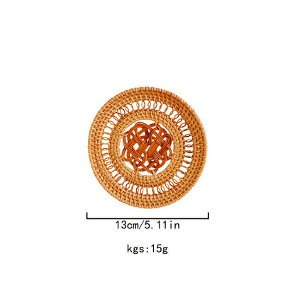 Vietnamese Autumn Vine Woven Coasters | Hollow-Out Design Heat-Resistant Table Mats 3.1"/3.9"/5.1"