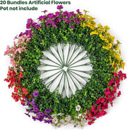 20 Bundles Artificial Flowers for Outdoor Home Decor, Spring Fall Seasonal, Silk Fake Plants
