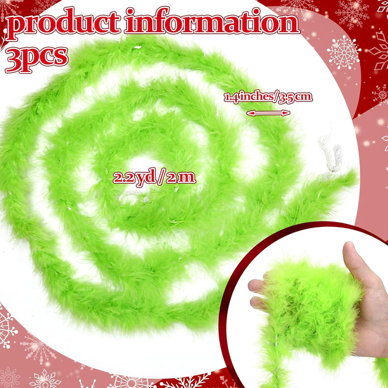 3 Pack 20 Ft Artificial Christmas Feather Garland for Tree Mantel Holiday Decor Bulk