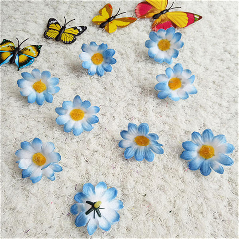 20 Pcs Artificial Silk Daisy Flower Heads for Wedding Party DIY Craft Bulk Pack