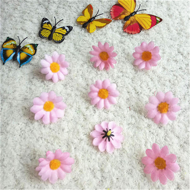 20 Pcs Artificial Silk Daisy Flower Heads for Wedding Party DIY Craft Bulk Pack