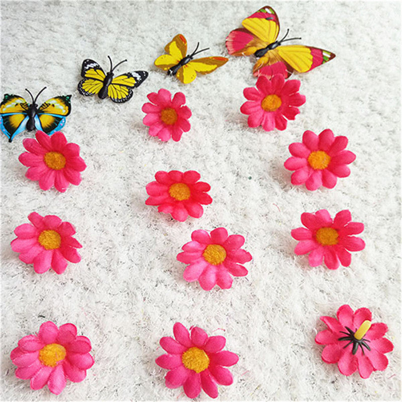 20 Pcs Artificial Silk Daisy Flower Heads for Wedding Party DIY Craft Bulk Pack