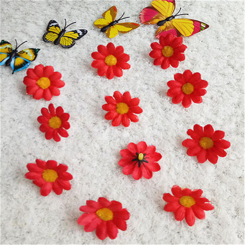 20 Pcs Artificial Silk Daisy Flower Heads for Wedding Party DIY Craft Bulk Pack