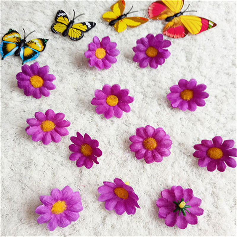 20 Pcs Artificial Silk Daisy Flower Heads for Wedding Party DIY Craft Bulk Pack