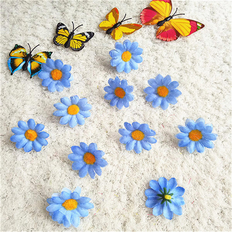 20 Pcs Artificial Silk Daisy Flower Heads for Wedding Party DIY Craft Bulk Pack
