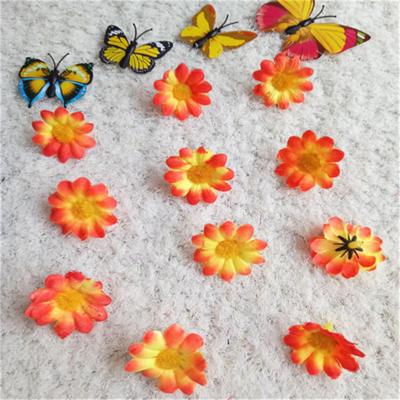 20 Pcs Artificial Silk Daisy Flower Heads for Wedding Party DIY Craft Bulk Pack