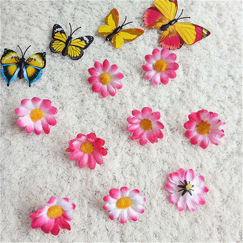 20 Pcs Artificial Silk Daisy Flower Heads for Wedding Party DIY Craft Bulk Pack