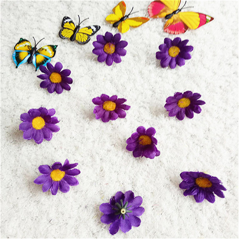 20 Pcs Artificial Silk Daisy Flower Heads for Wedding Party DIY Craft Bulk Pack