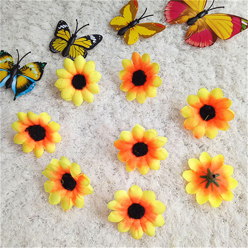 20 Pcs Artificial Silk Daisy Flower Heads for Wedding Party DIY Craft Bulk Pack