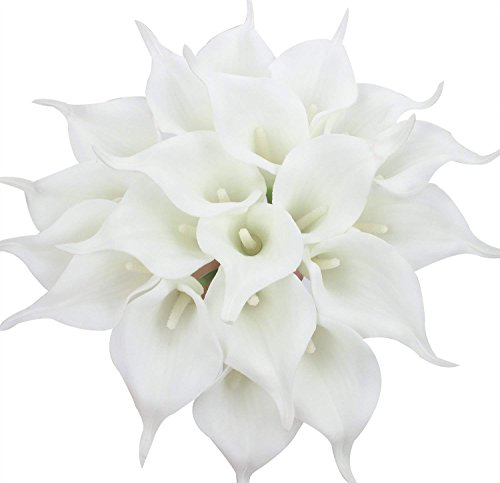 20 Pcs Artificial Calla Lily Bouquets Real Touch Silk Flowers for Centerpieces