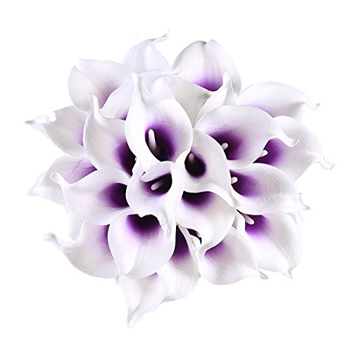 20 Pcs Artificial Calla Lily Bouquets Real Touch Silk Flowers for Centerpieces