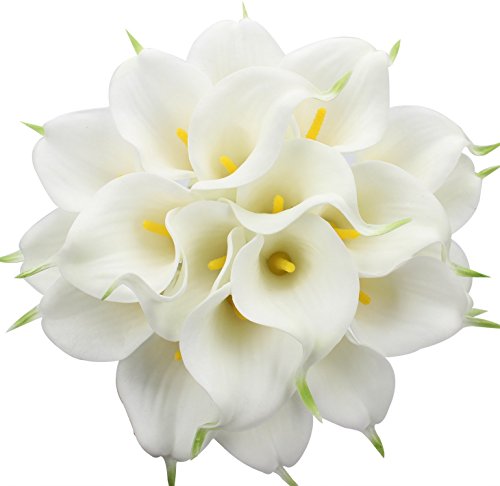 20 Pcs Artificial Calla Lily Bouquets Real Touch Silk Flowers for Centerpieces