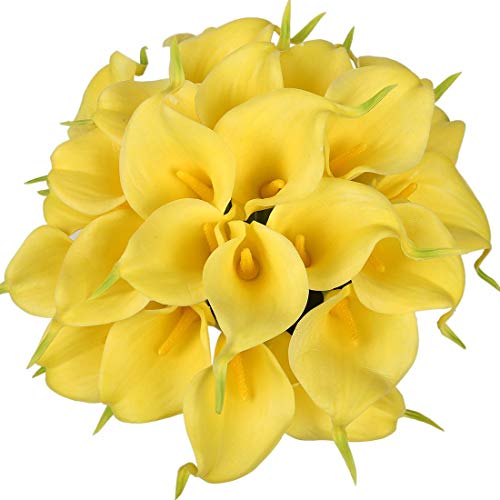 20 Pcs Artificial Calla Lily Bouquets Real Touch Silk Flowers for Centerpieces