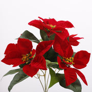 5 Sizes Bulk Artificial Velvet Poinsettia Stems Bushes Silk Christmas Flowers
