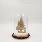 Bell Shaped Glass Ornament LED Xmas Tree with Base, Desk Decor, Bulk Wholesale Set