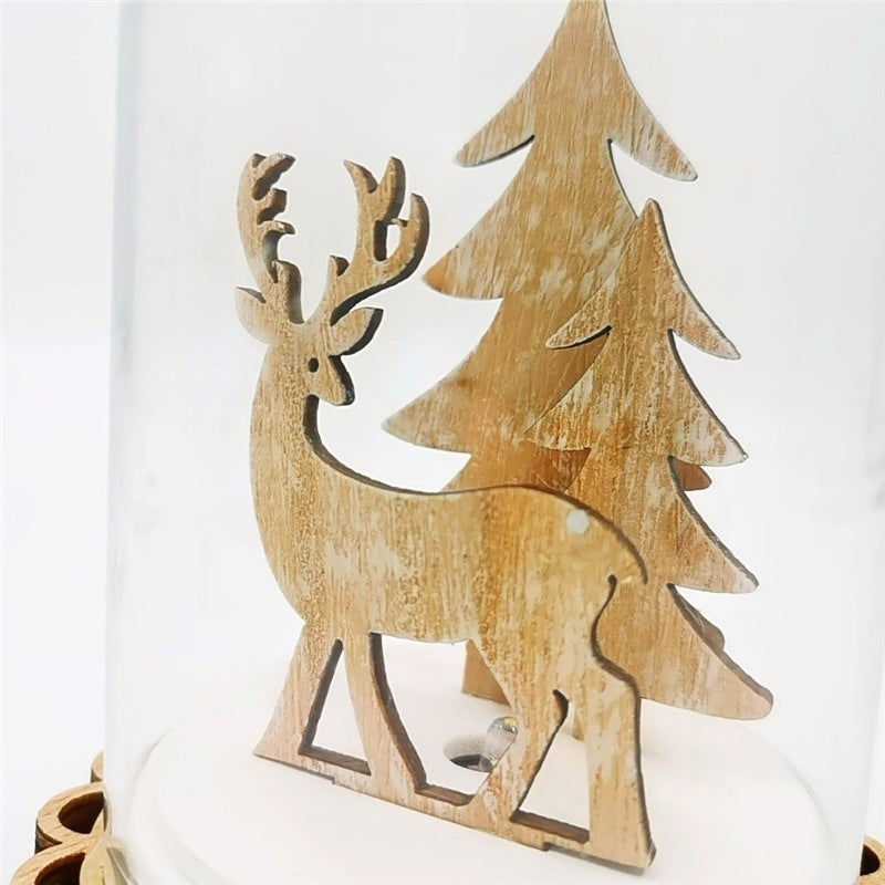 Bell Shaped Glass Ornament LED Xmas Tree with Base, Desk Decor, Bulk Wholesale Set