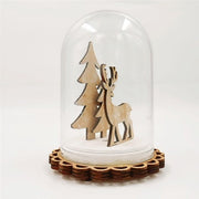 Bell Shaped Glass Ornament LED Xmas Tree with Base, Desk Decor, Bulk Wholesale Set