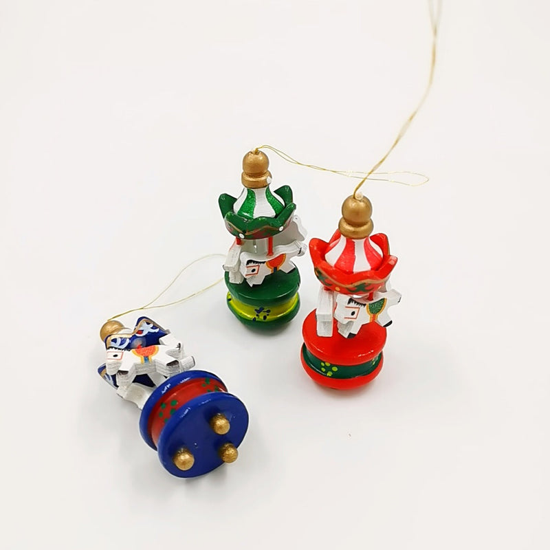 6 Pcs Carousel Ornament Sets with Rope for Christmas Tree Decor Bulk Holiday Decorations