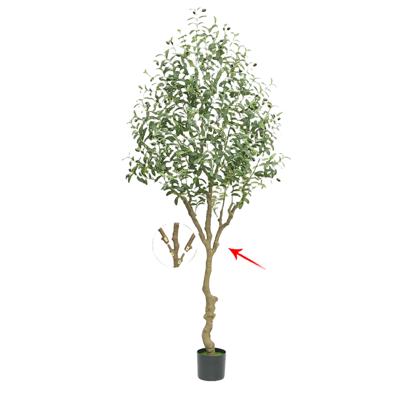 2 Pcs Large Artificial Olive Tree Plants 36 Inch UV Resistant Realistic Trunk Potted Trees