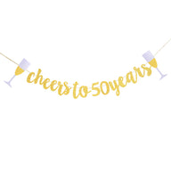 Bulk 2 Pcs Glitter Pull Flower Banner with Wine Glass for Ages 21-50 for Perfect Party Decor Wholesale