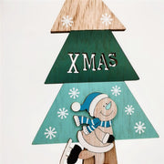 10 Pcs Christmas Sign Ornaments with Santa Claus, Snowman, Reindeer for Desk, Fireplace, Bookshelf Decor