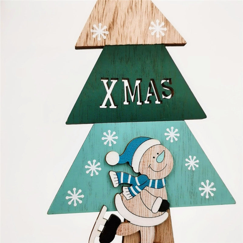 10 Pcs Christmas Sign Ornaments with Santa Claus, Snowman, Reindeer for Desk, Fireplace, Bookshelf Decor