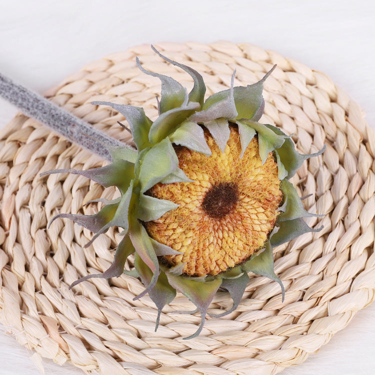 Artificial Sunflower Single Stem with Bud, Plastic & Faux Silk Fabric, Wedding Centerpiece, Bulk Faux Flowers