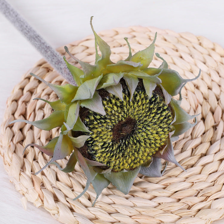 Artificial Sunflower Single Stem with Bud, Plastic & Faux Silk Fabric, Wedding Centerpiece, Bulk Faux Flowers